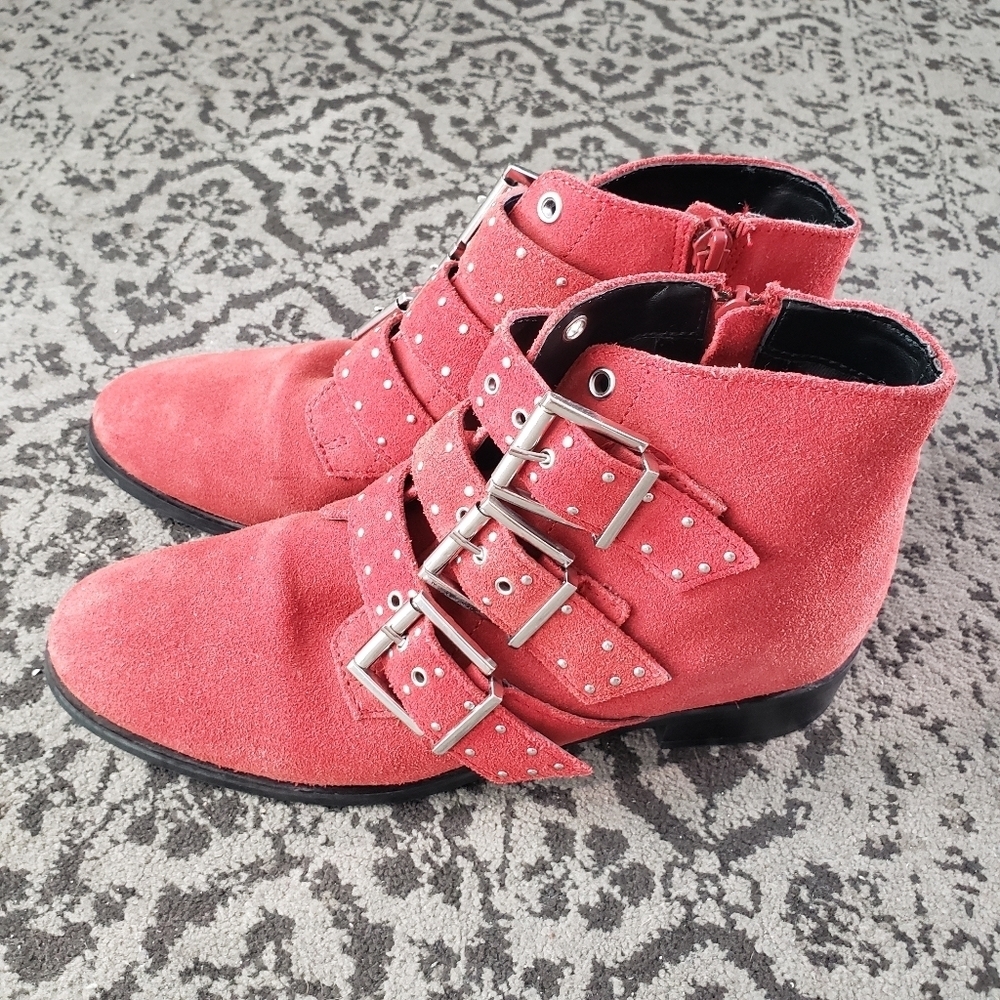 Topshop Krown Suede Leather Triple Buck boots